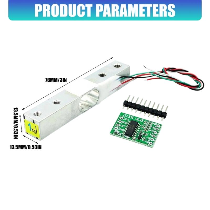 Digital Scale Load Cell Pair with HX711 Board, 4 Wire Aluminum Bar Weighing Part for DIY Measure and Project Use
