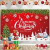 Red Happy Christmas Photography Backdrop Cloth Christmas Decorations  Adults