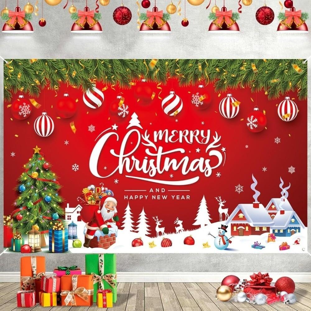 Happy New Year Theme Christmas Background Banner Cloth Christmas Decorations Photography Props