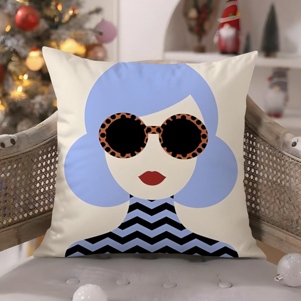

Quirky Wonderful fun fashion patterns Pillow Case Comfort Sofa Bed Silky elegant Invisible zipper Decorative cushion cover 30X30cm