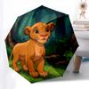 1 Paraguas Plegable Portátil de 8 Varillas Temático del Rey León, Simba, Colorido, Apertura Automática para Hombres y Mujeres, Un Compañero Compacto para Viajes Diarios Adecuado para Lluvias Diarias