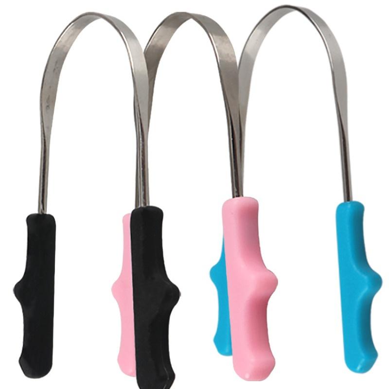 Stainless Steel Tongue Mouth Cleaner Scraper Stainless Steel For Bad Breath Cleaning Coated Tongue Oral Dental Hygiene Care Tool