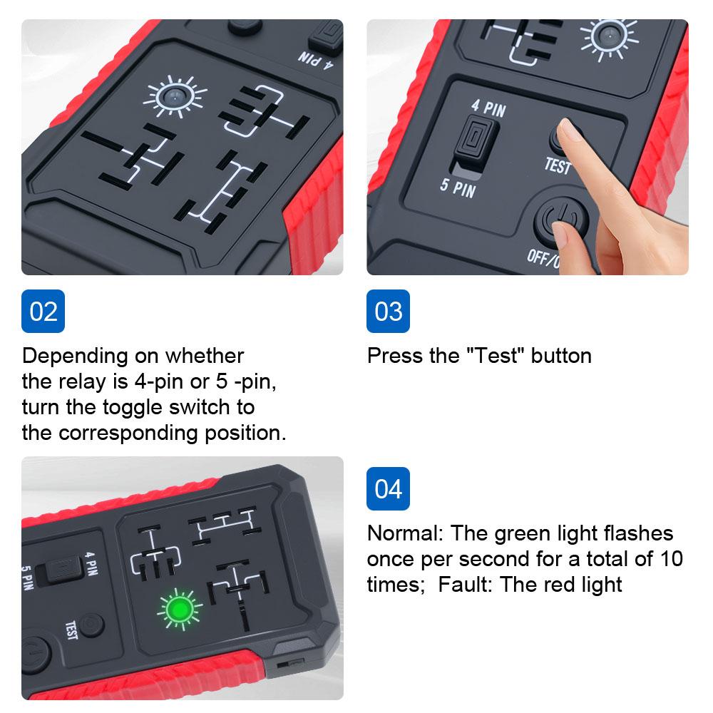 Type C Port Car Battery Checker Automotive Electronic Relay Tester Car Relay Tester 12V Circuit Tester LED Lighting LED Indicator
