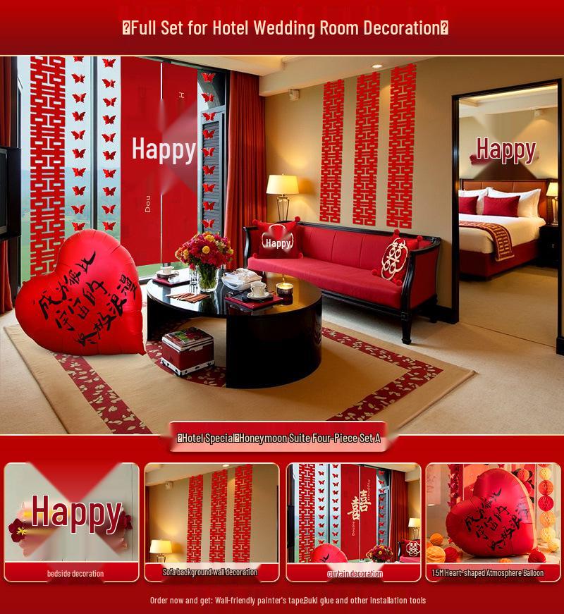 Полный набор для украшения свадебной комнаты - Настенный декор для спальни невесты