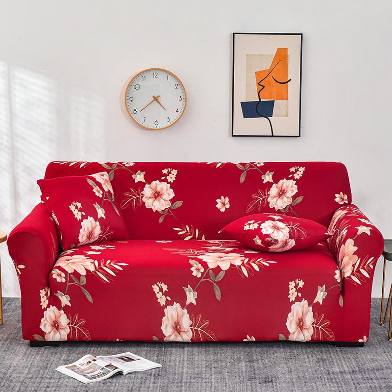Floral Printed Elastic Sofa Cover for Living Room Chair Cover Protector Purchase Two Separate Covers to Your Whole L-shaped Sofa