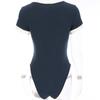 Fashion Casual Short Sleeve Women Skinny Bodysuit New O Neck Street Wear Simple Slim T-shirt 2024 Women's Summer Playsuit Simple Clothes 2464