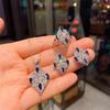 Elegant Three-Piece Gem Set: High-Carbon Diamond Ring, Versatile Clavicle Chain, and Trendy Earrings for Women