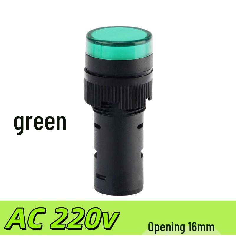 AD16-16DS LED Indicator Light: 16MM, 24V, 220V/380V, Red/Yellow/Green/Blue/White Signal.