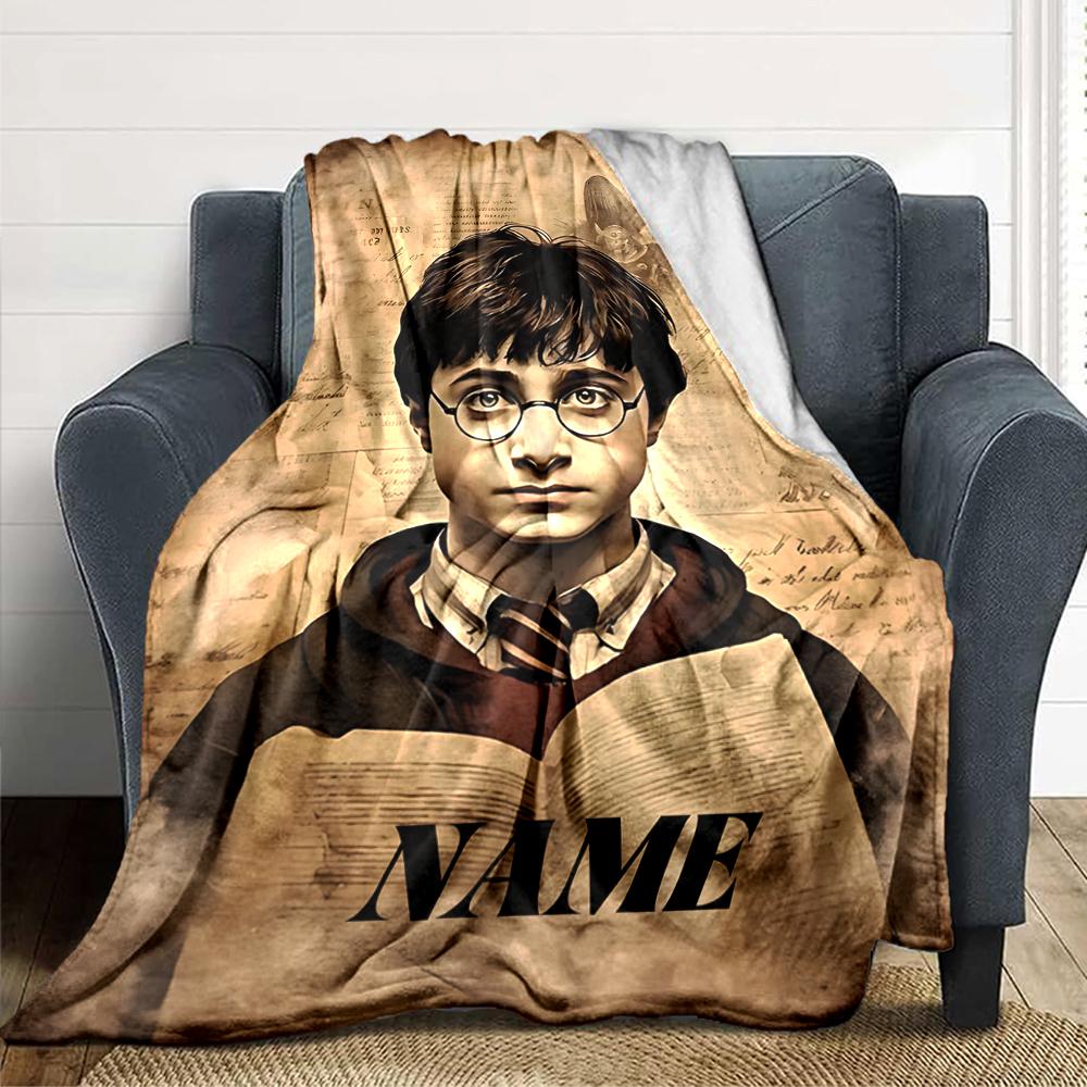 Custom Name "Harry Potter Adventure" Blanket for Couch & Bed, Plush Cozy Fuzzy Blanket Super Soft & Warm Blankets for Fall and Winter. 090867
