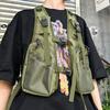 Taktyczna kamizelka cargo Hip Hop z wieloma kieszeniami dla mężczyzn i kobiet, sportowa na zewnątrz, regulowana, punkowa, techwear, bez rękawów, kamizelka