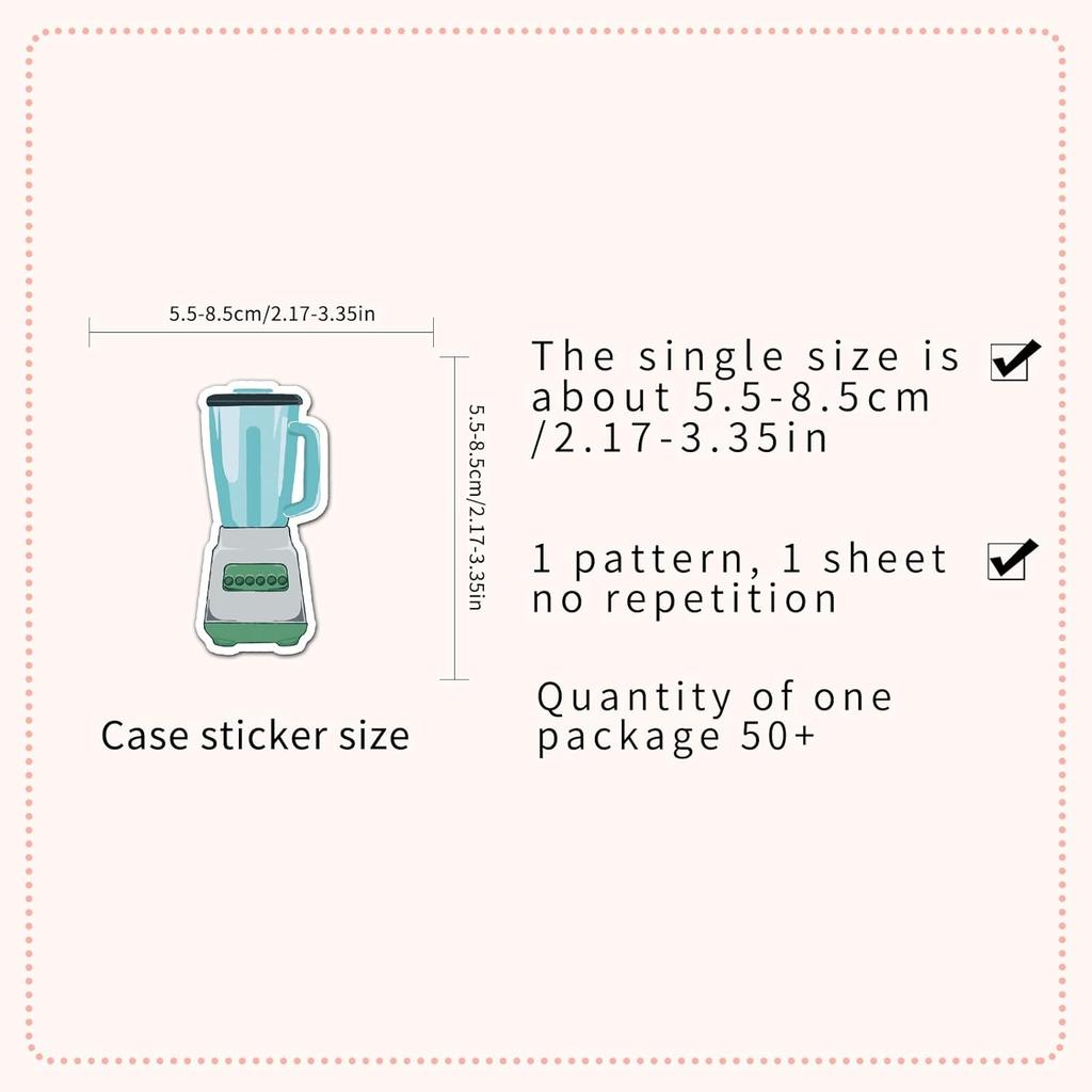 Daily Kitchen Stickers,50pcs Baking Stickers,Kitchen Sticker, Pot Sticker,for Water Bottle,Waterproof Vinyl for Laptop Computer Phone Bumper