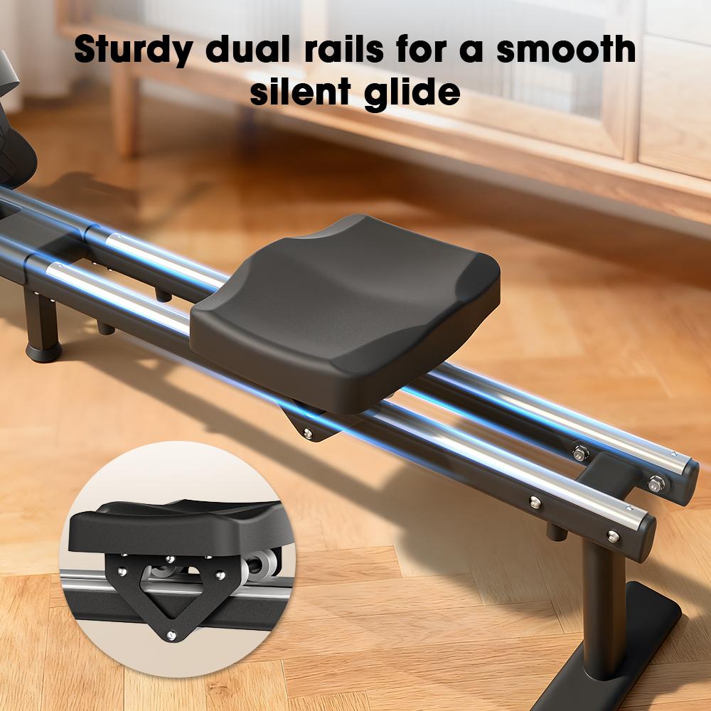 Rowing Machine,16-Level Resistance,With Digital Display,XL Soft Seat,Indoor Silent Rowing Machine Black QK530