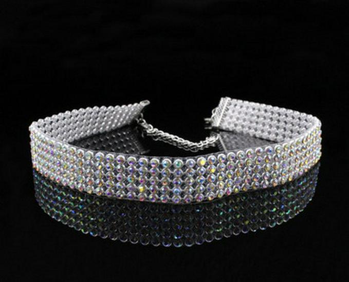 Elegant Women's European American Rhinestone Wedding Choker Necklace