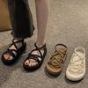 Sandalias versátiles de moda para mujer, zapatos romanos cómodos, zapatos de playa sin cordones, zapatos de suela gruesa para mujer, nuevos zapatos de verano para mujeres