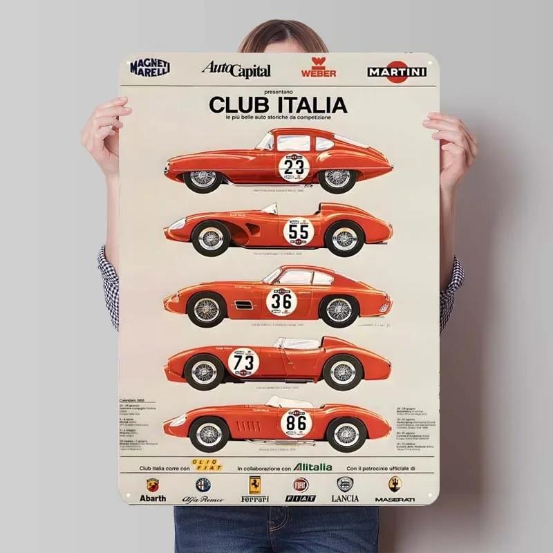 Maserati Plåtskylt Bilar Poster Dekoration för Hemdekorationer Retro Metallskylt Plakett för Garagsväggkonstdekoration Rum