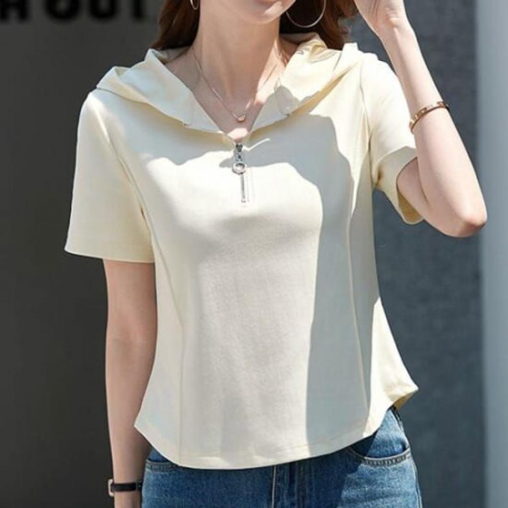 Navava Women Daily Zip Hoodie ShorT Sleeve T shirT nT2718