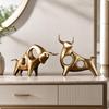 2 Pieces Figurine Decorative Injection Molded Resin Bull Figure Modern