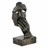 Handmade Modern Thinking Human Face Sculptures Colour Golden For Decor 9 Inch IQN2267