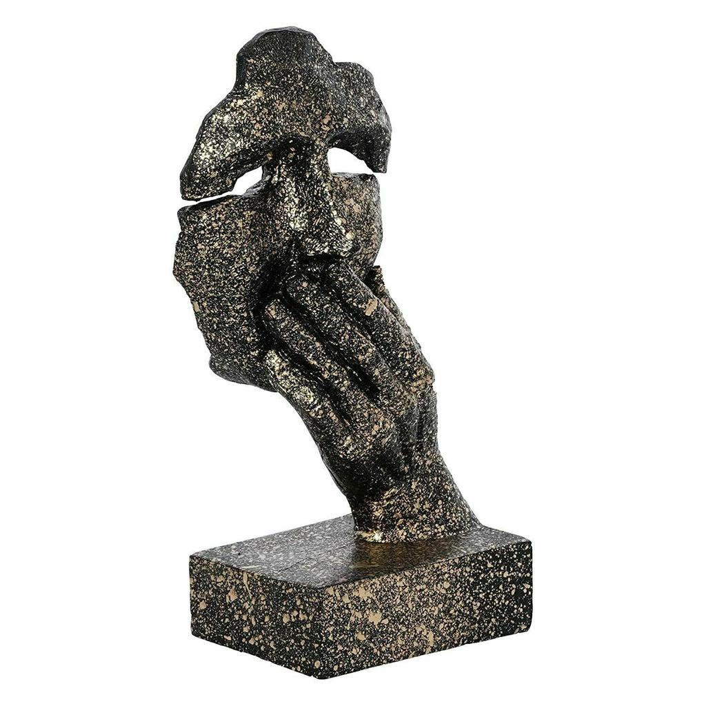 Handmade Modern Thinking Human Face Sculptures Colour Golden For Decor 9 Inch IQN2267