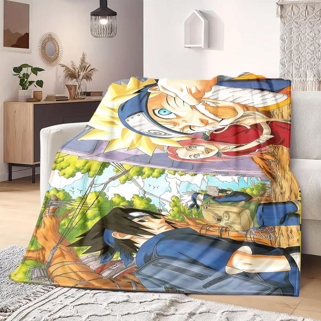 Naruto Anime Print Blanket Warm Comfortable Flannel Blanket Suitable for Bedrooms, Sofas, Beds, Chairs, Picnics, Travel