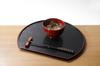 Osaka Choseido Wooden Soup Yamanaka Lacquer Dishwasher-Safe Bowl, Lacquer, 10.5cm Diameter, 250ml, Sabi-Negoro