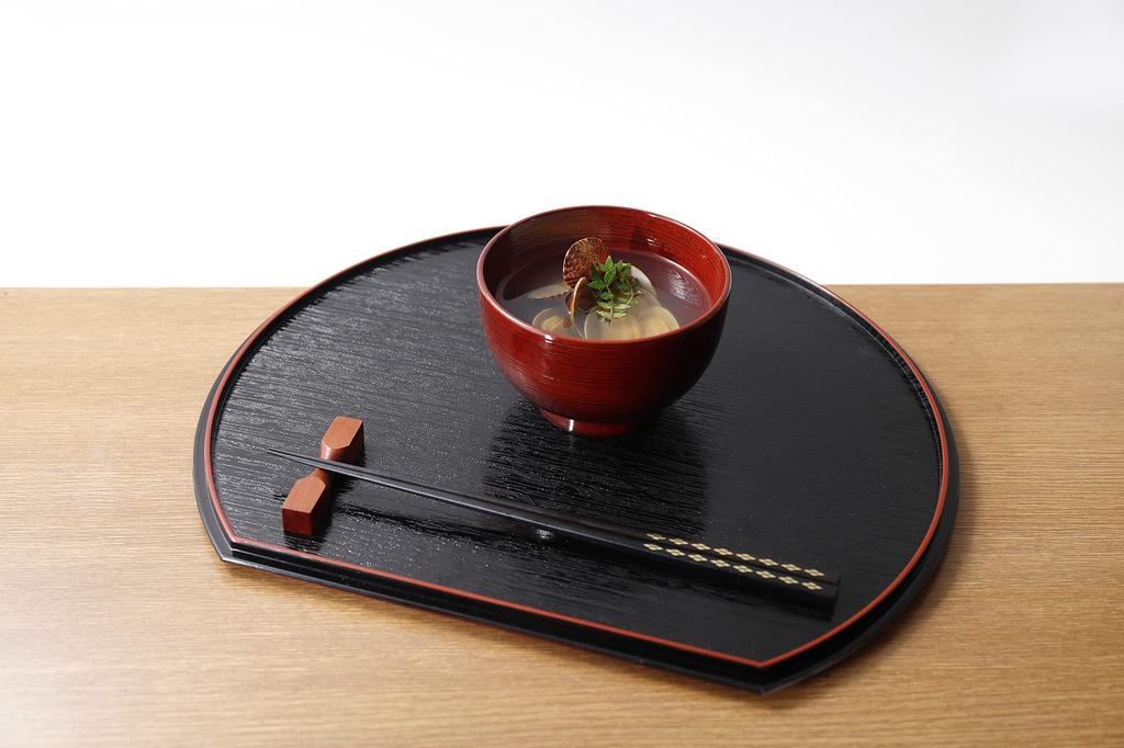 Osaka Choseido Wooden Soup Yamanaka Lacquer Dishwasher-Safe Bowl, Lacquer, 10.5cm Diameter, 250ml, Sabi-Negoro