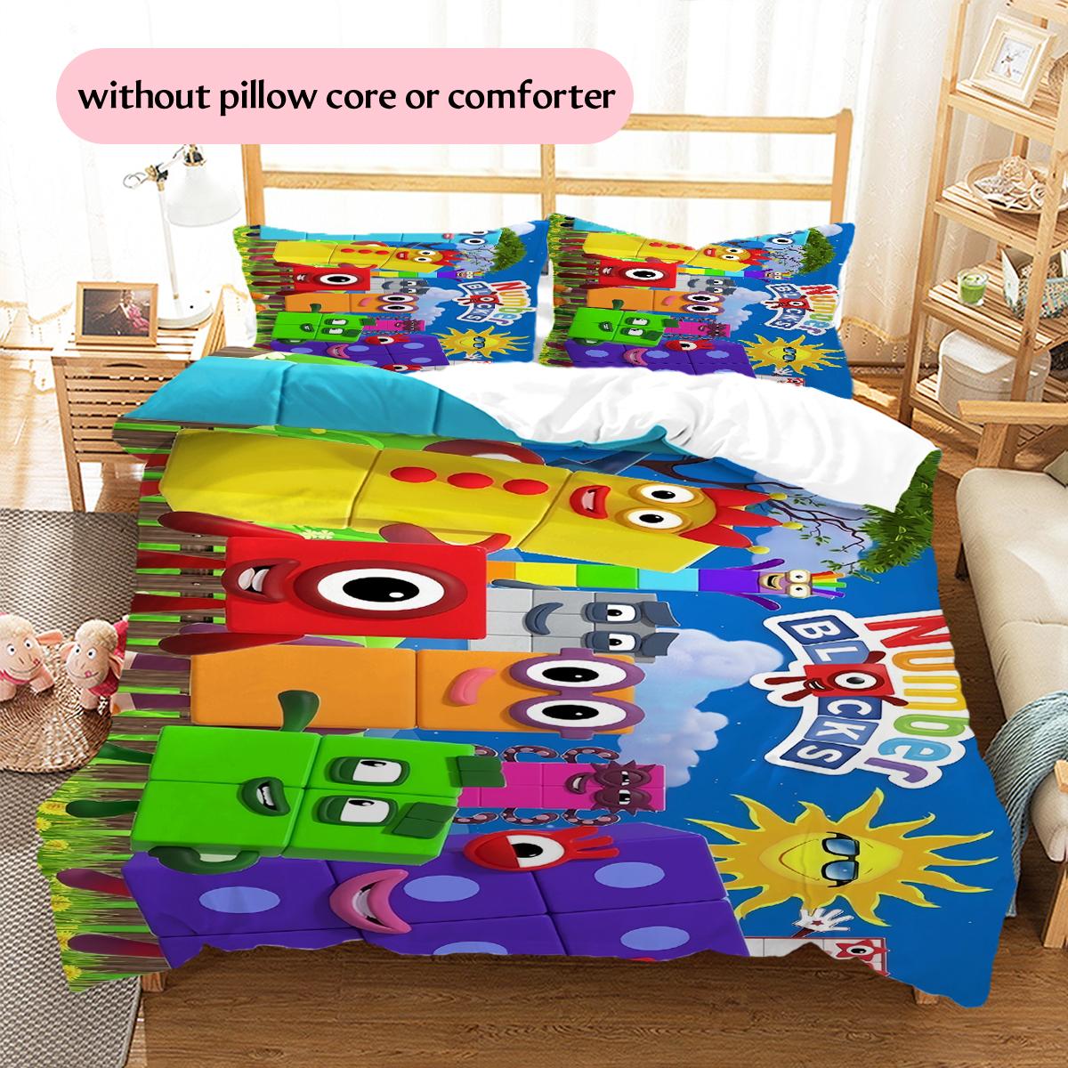 

Numberblocks Pattern Bedding Home Decoration Birthday & Festival Gift (1 * duvet cover + 2 * pillowcase, without core) 135x200cm