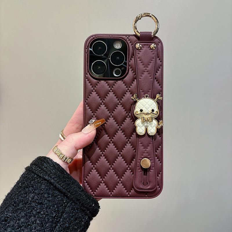 

Ремешок подходит для чехла для телефона Apple 16ProMax, IPhone15 противоударный 14 полная защита 13 креативный кожаный чехол iPhone 16 Pro max 6.9 inch