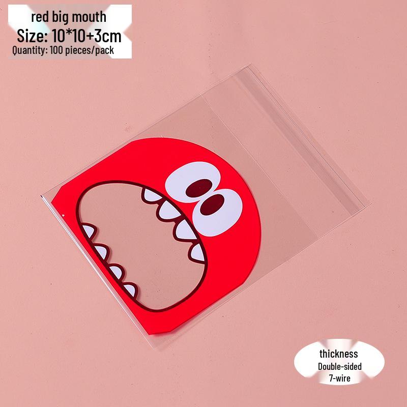 Foodie Little Monster Snowflake Crisp Self-Adhesive Gift Bags, Cookie & Candy Packaging, 100-Pack, 3 Color Options