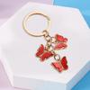 Key Chain Butterfly Charms Tassel Stainless Exquisite Shoulder Bag Schoolbag Decoration Hanging Pendant Smooth Car Key Keyring Purse Bag Accessories