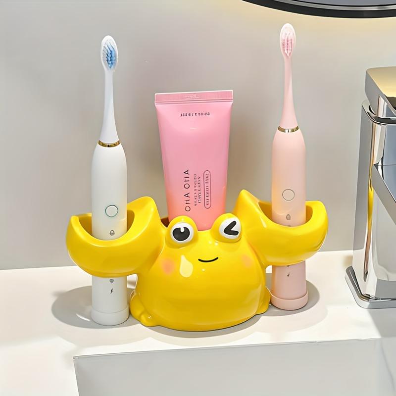 New Cartoon Crab Ceramic Electric Toothbrush Storage Rack Bathroom Washstand Toothpaste Toothbrush Holder Looks Great Next to Soap Dispenser