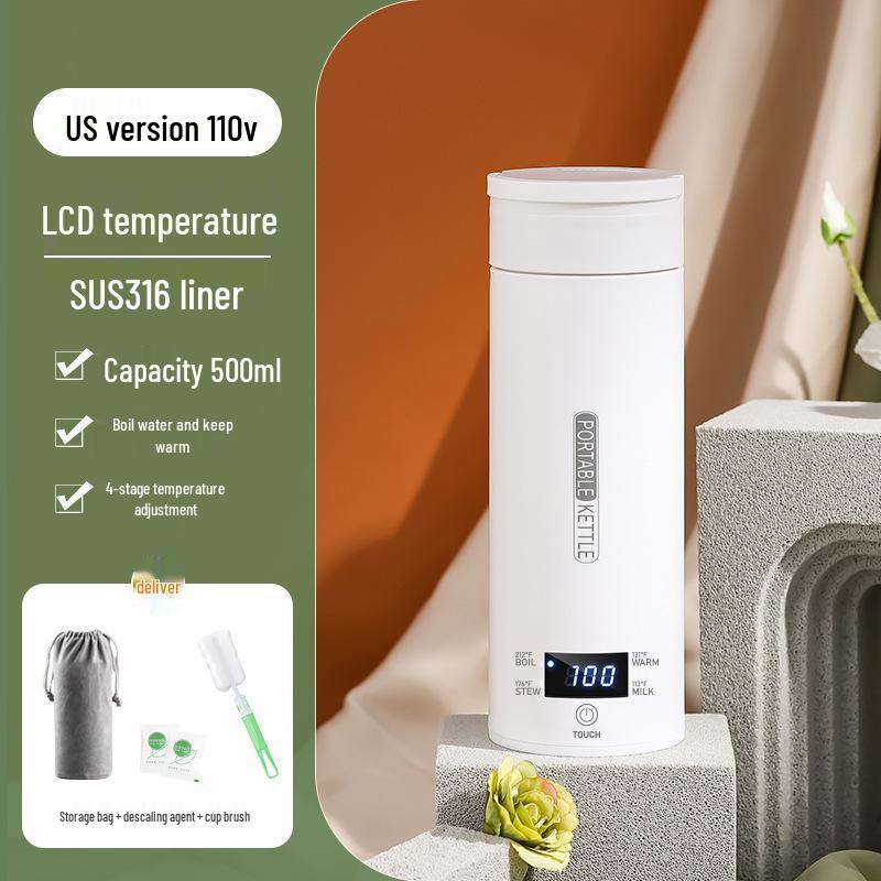 110V Portable Electric Kettle with Temperature Control - US Version, Office & Travel Friendly, Fahrenheit Display