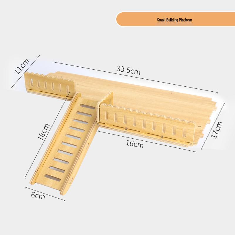 Two-Story Luxury Hamster Villa with Wood Partition, Stairs, and Platform