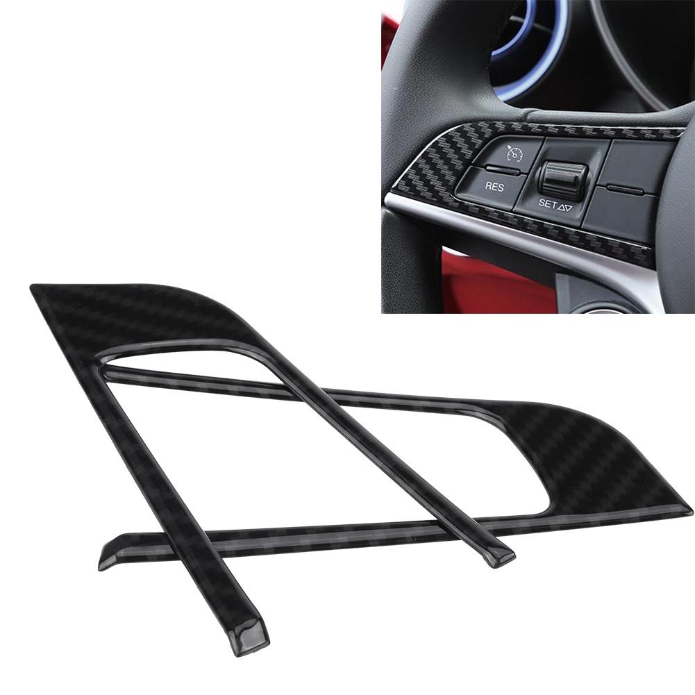 Car Interior Steering Wheel Button Decorative Cover Trim for Alfa Romeo StelvioGiulia