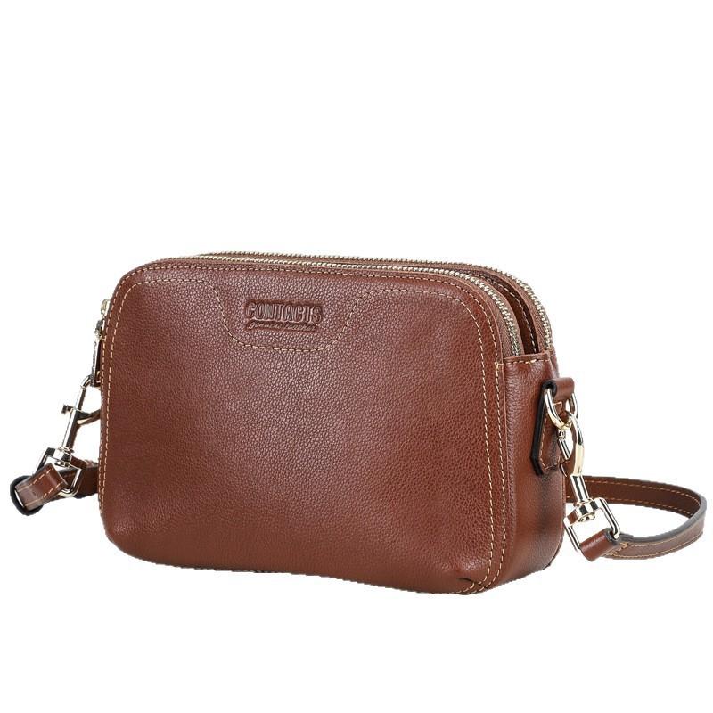Womens Crossbody Bag Genuine Leather Casual Lightweight Shoulder Multi Pocket