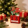 Countdown Christmas Winter Wooden Ornament Reindeer Santa Claus Sculpture  Home Decor