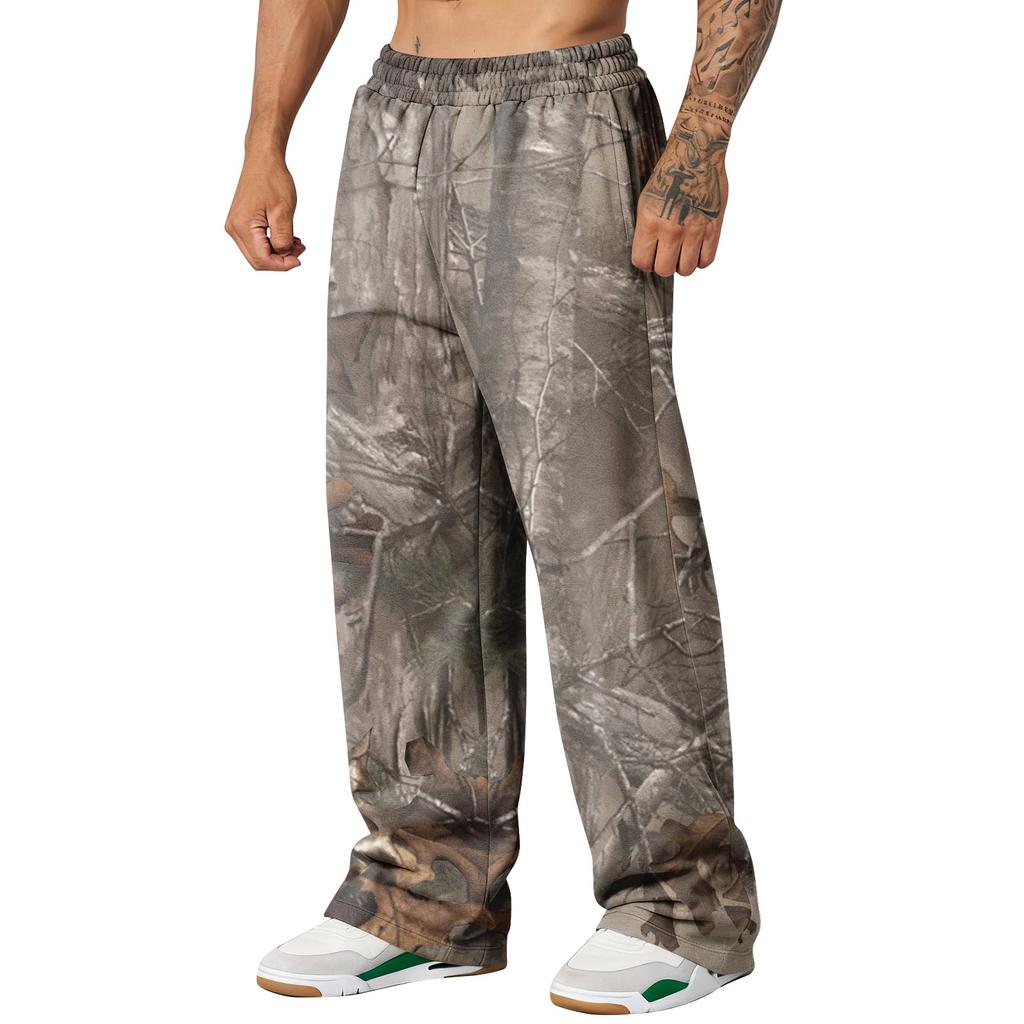 Men's Camouflage Loose Wide Leg Sweatpants Men's Casual Fashion Sweatpants