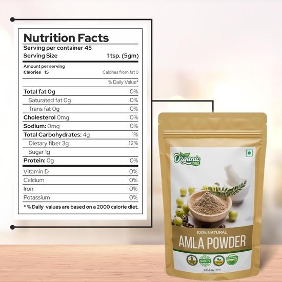 Organic Zing Amla Powder, Indian Gooseberry for Drinking, Eating/Phyllanthus Emblica inn/Product of India - 227gm Resalable Pack (Pack of 1)