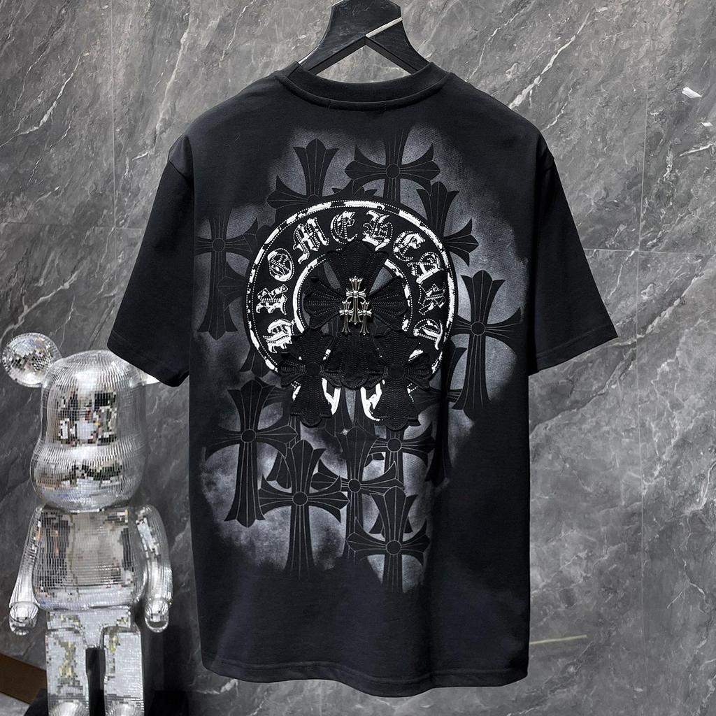 8929 CHROME HEARTS 2026 Summer New High Quality Cotton Round Neck Loose Large Size Men's and Women's T-shirt Couple T-shirt