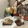 Retro platform snow boots fleece bag autumn and winter fashion one-pedal shoes women's single shoes