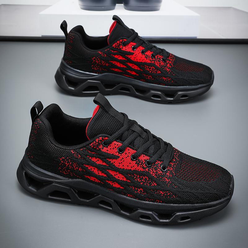 Summer Men's High Quality Sneaker Casual Sport Tennis Shoes Solid Color Breathable Lace-up Outdoor Running Training Shoes