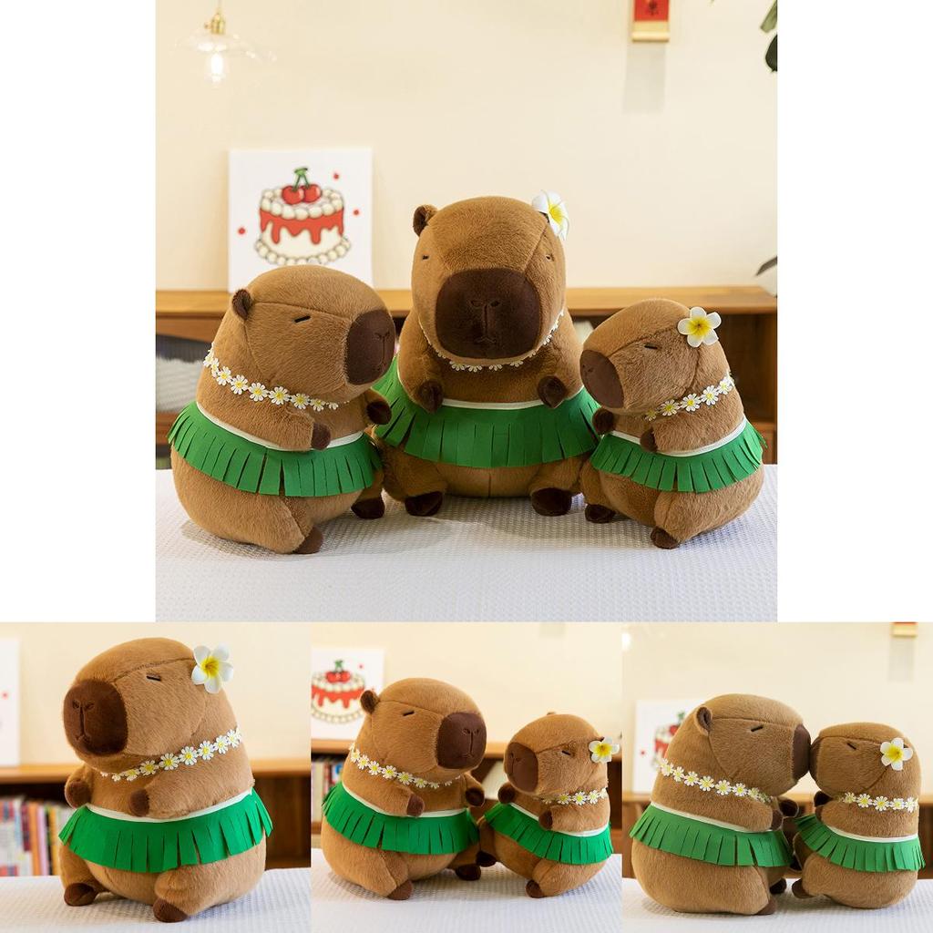 Adorable Summer Beach Capybara Plush Toy Soft Stuffed Animal Doll For Girls