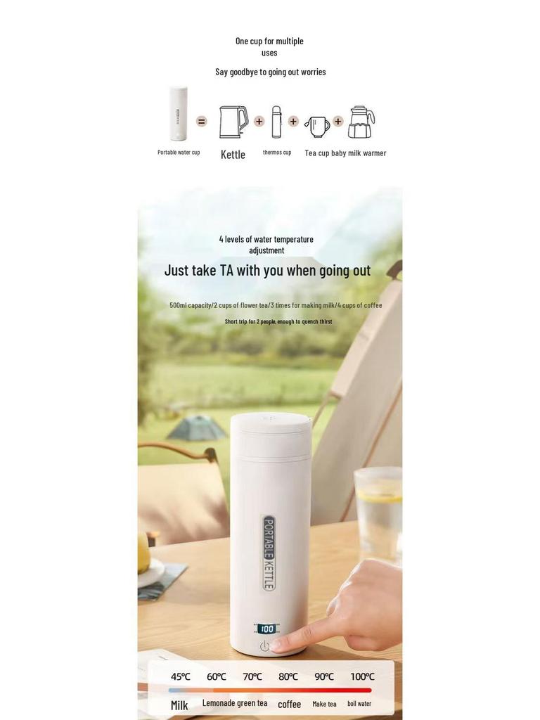Compact Electric Water Cup for Dorms & Offices