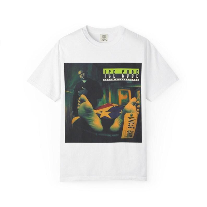 Винтажная футболка Y2K с графикой Ice Cube Свидетельство о смерти Обложка альбома Футболка Унисекс Идеально для меломанов Принт Хлопковые топы Унисекс 4XL
