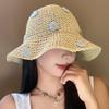Foldable Straw Sun Hat With Wide Brim For Beach Vacation Summer Outdoor Activities Floral Design Breathable Women's Hat