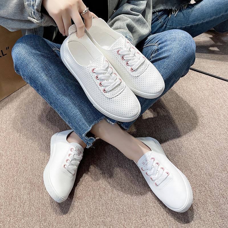 Neue Frühling Herbst Flache Schuhe Schuhe Atmungsaktiv Damen Freizeit Damen Bequeme Sneaker Schnürschuhe Einfarbig Sneaker für Damen