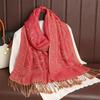 Autumn And Winter Imitation Cashmere Shawl Women'S Ethnic Style Warm Scarf Jacquard Tassel Women'S Shawl