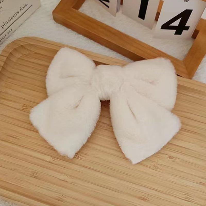Warm Imitation Mink Fleece Hairpin Plush Big Bow Hairpin Top Clip Spring Clip Hair Accessories Headdress