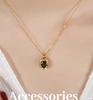 Elegant Black Zircon Oval Pendant Necklace - Gold-Plated Versatile Clavicle Chain for Women