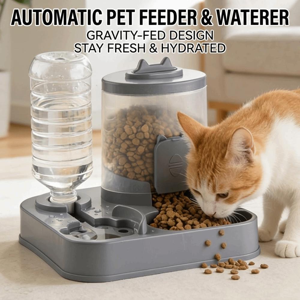 2-in-1 Pet Food Dispenser Automatic Slow Cat Dog Bowl Durable Pet Water Dispenser  Dry Food Use